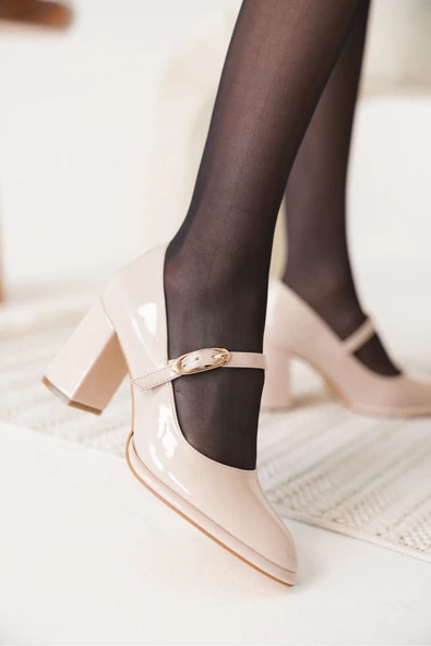 Alis Bej Kadın Topuklu Ayakkabı - Resim 4