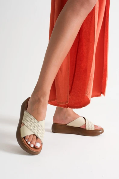 Fayn Bej Hakiki Deri Terlik - Resim 3