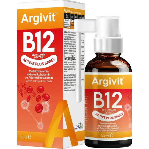 Argivit B12 Active Plus Sprey 30 ml - Resim 3