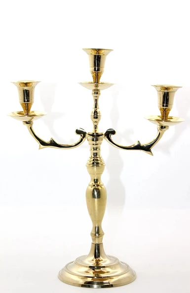 MDB Pirinç 3'lü Şamdan Model 2 ürün görseli 1