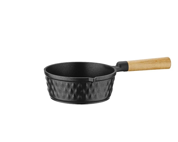 Diamond 5 Parça Yanmaz Yapışmaz Siyah Midi Set - Resim 6