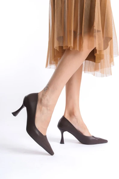 Cordelia Kadın Mat Acı Kahve Stiletto - 5