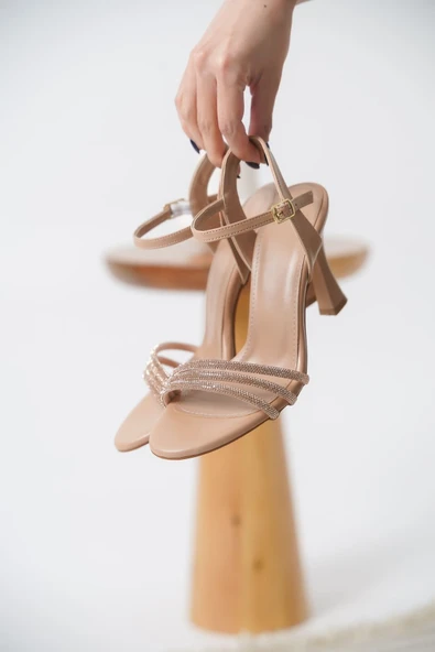 Lilia Kadın Nude Taşlı Sandalet - 6