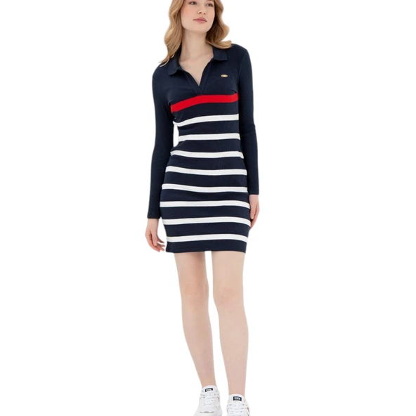 Kadın Çizgili Elbise ürün görseli 1