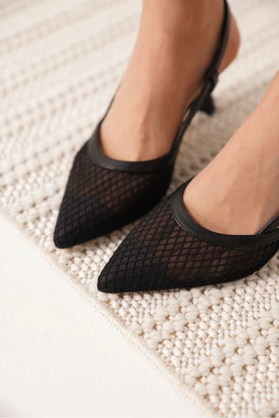 Winstey Kadın Siyah Topuklu Ayakkabı - Resim 4