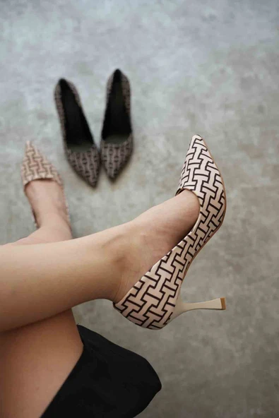 Kelsey Kadın Siyah Desenli Stiletto - 16
