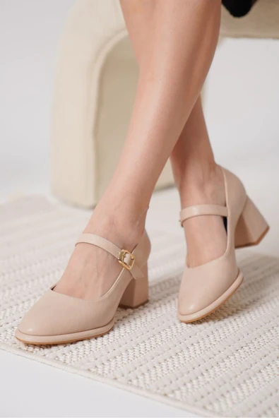 Kelly Nude Cilt Kadın Topuklu Ayakkabı - Resim 7