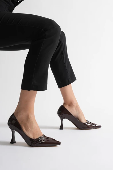 Maya Kadın Acı Kahve Rugan Ayakkabı - Resim 2