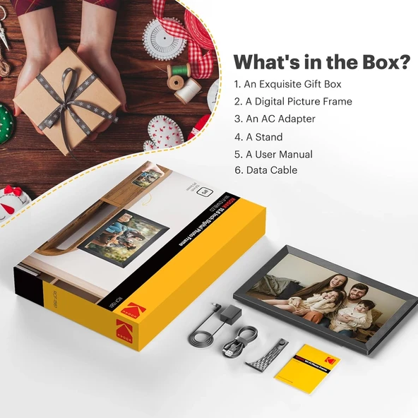 Kodak 15.6 Inc WiFi Dijital Fotoğraf Çerçevesi 1920x1080 HD IPS Dokunmatik Ekran - 6