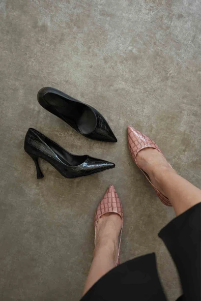 Harper Kadın Somon Kroko Rugan Stiletto - 9