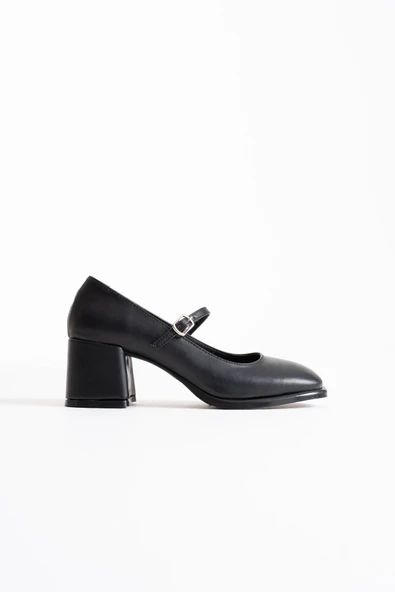 Blown Siyah Cilt Kadın Topuklu Ayakkabı - Resim 7