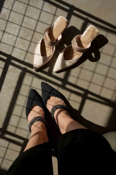 Nina Topuklu Siyah Kadın Terlik - Resim 8