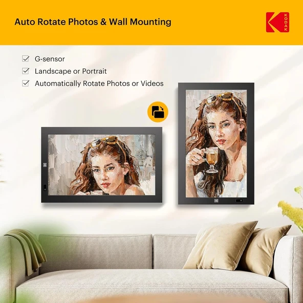 KODAK 23.8 Inc WiFi Dijital Fotoğraf Çerçevesi, 1920x1080 FHD IPS Ekran - 2