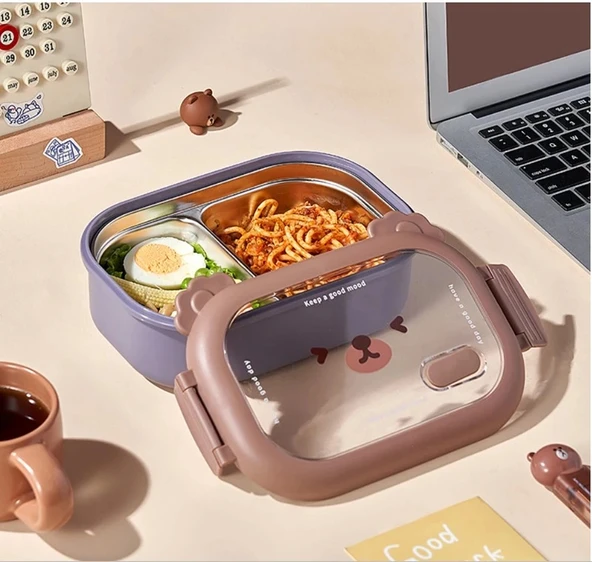 MDB Bölmeli Paslanmaz Çelik Yemek Kutusu - Resim 4