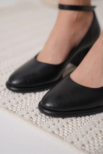 Josephine Kadın Mat Siyah Topuklu Ayakkabı - Resim 3