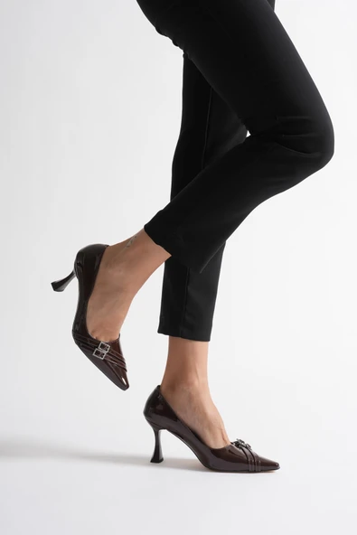 Maya Kadın Acı Kahve Rugan Ayakkabı - Resim 13