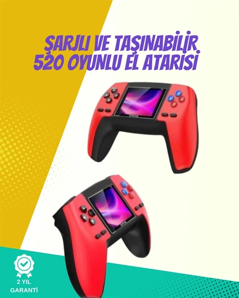 P5 Retro GamePad – Kompakt Tasarım, 520 Oyun, Nostalji Sevenlere Özel ürün görseli 1