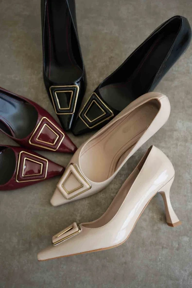 Nora Kadın Siyah Rugan Ayakkabı - Resim 7