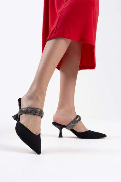 Nina Topuklu Siyah Kadın Terlik - Resim 6