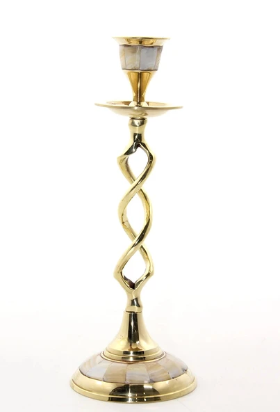 MDB Tekli Pirinç Sedefli Şamdan Model 2 ürün görseli