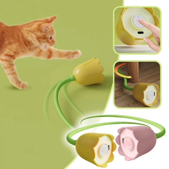 MDB Hareketli Çiçek Kedi Oyuncağı ürün görseli 1