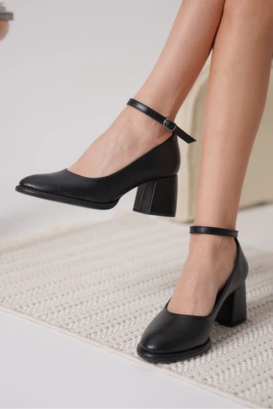 Josephine Kadın Mat Siyah Topuklu Ayakkabı - Resim 2