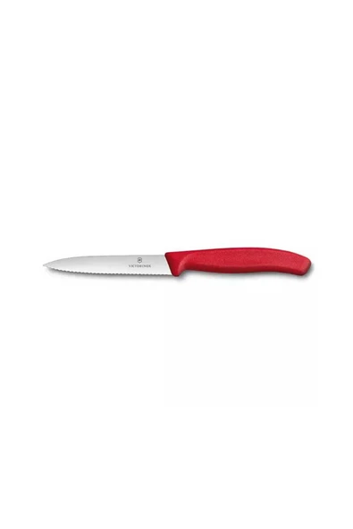 Victorinox 10 CM Kırmızı Tırtıklı Soyma Bıçağı - 1