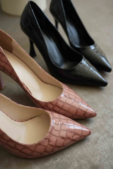Harper Kadın Somon Kroko Rugan Stiletto - 7