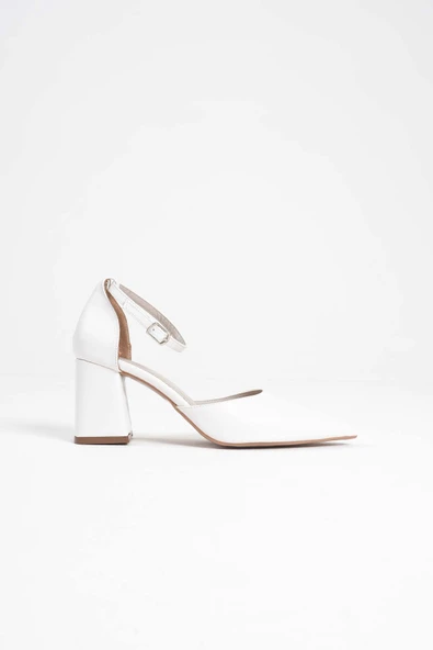 Doren Beyaz Cilt Kadın Topuklu Ayakkabı ürün görseli