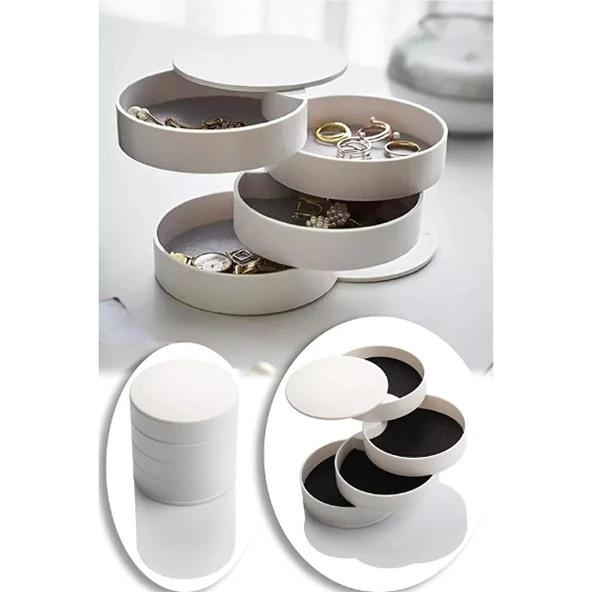 4 Katlı Dönen Silindir Takı Organizeri - 2