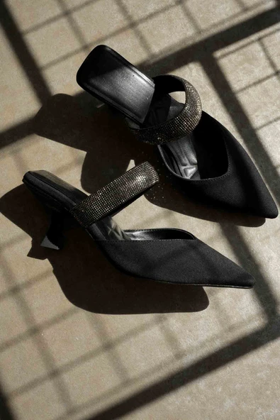 Nina Topuklu Siyah Kadın Terlik - Resim 7