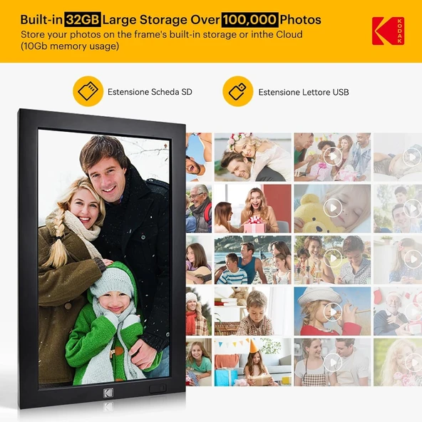 KODAK 23.8 Inc WiFi Dijital Fotoğraf Çerçevesi, 1920x1080 FHD IPS Ekran - 4