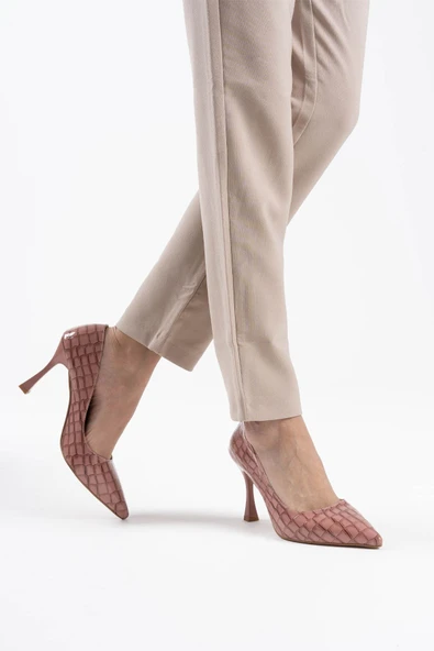 Harper Kadın Somon Kroko Rugan Stiletto - 5