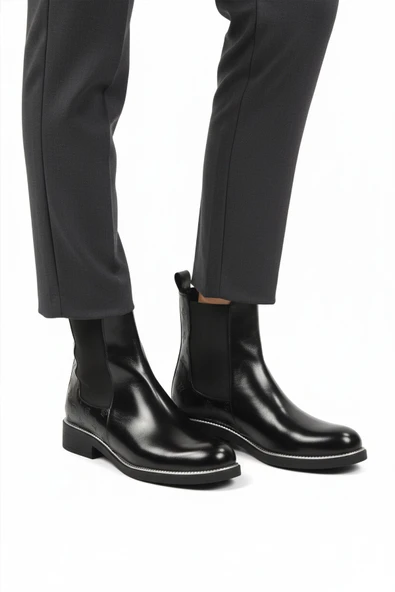 Pierre Cardin Siyah Kürklü Kaymaz Kolay Giyilebilir Elastik Kadın Bot PC-55086 Z ürün görseli