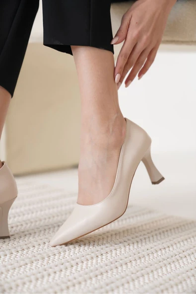 Alexandra Kadın Bej Stiletto - 8