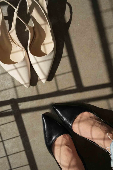 Angelica Kadın Bej Saten Topuklu Ayakkabı - Resim 18