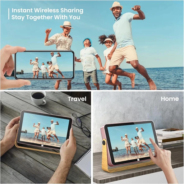 Kodak 10.1 Inc WiFi Dijital Fotoğraf Çerçevesi 1200x800 Dokunmatik Ekran, Pembe - 5