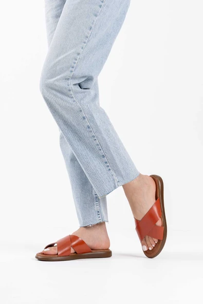 Weasley Kiremit Hakiki Deri Terlik - Resim 5