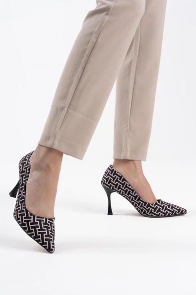 Kelsey Kadın Siyah Desenli Stiletto - 5