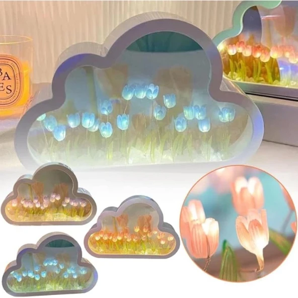 MDB El Yapımı Büyük Boy Bulut Gece Lambası - Resim 3