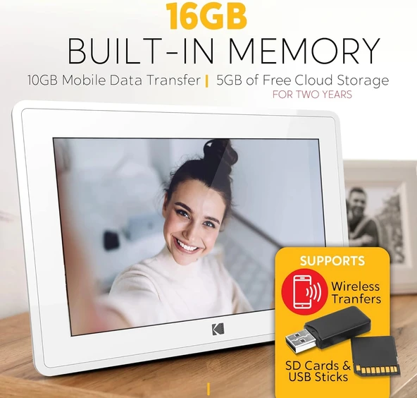 Kodak 10 Inc Dokunmatik Ekranlı Dijital Fotoğraf Çerçevesi 16GB Kumandalı - 3