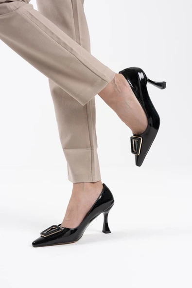 Nora Kadın Siyah Rugan Ayakkabı - Resim 6