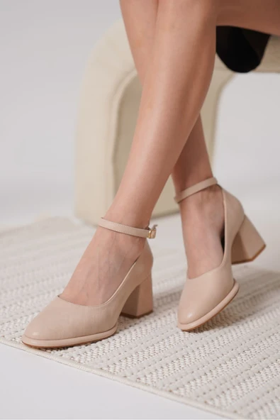 Josephine Kadın Mat Nude Topuklu Ayakkabı - Resim 6