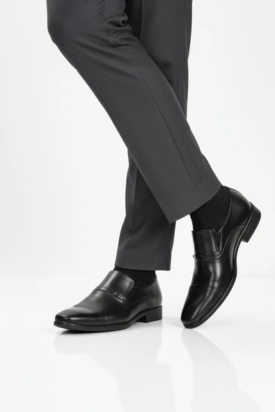 Ayakmod Siyah Hakiki Deri Kaymaz Taban Erkek Klasik Ayakkabı 974 M ürün görseli