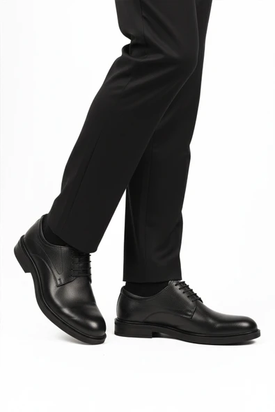 Ayakmod Siyah Hakiki Deri Kaymaz Taban Erkek klasik Ayakkabı 623 M ürün görseli