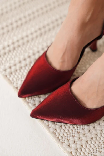 Angela Kadın Kırmızı Topuklu Ayakkabı - Resim 3