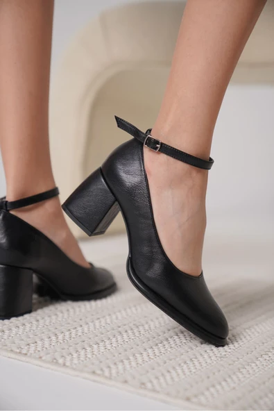 Josephine Kadın Mat Siyah Topuklu Ayakkabı - Resim 4