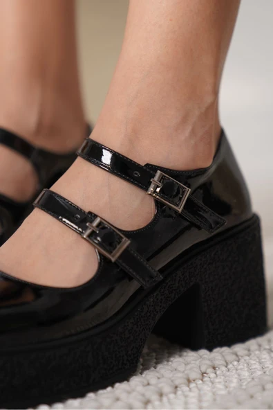 Jasmine Kadın Siyah Rugan Günlük Ayakkabı - Resim 6