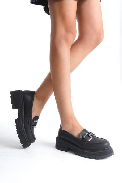 Terry Cilt Siyah Kadın Loafer - 7