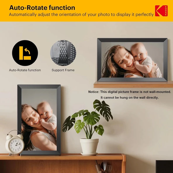 Kodak 15.6 Inc WiFi Dijital Fotoğraf Çerçevesi 1920x1080 HD IPS Dokunmatik Ekran - 5